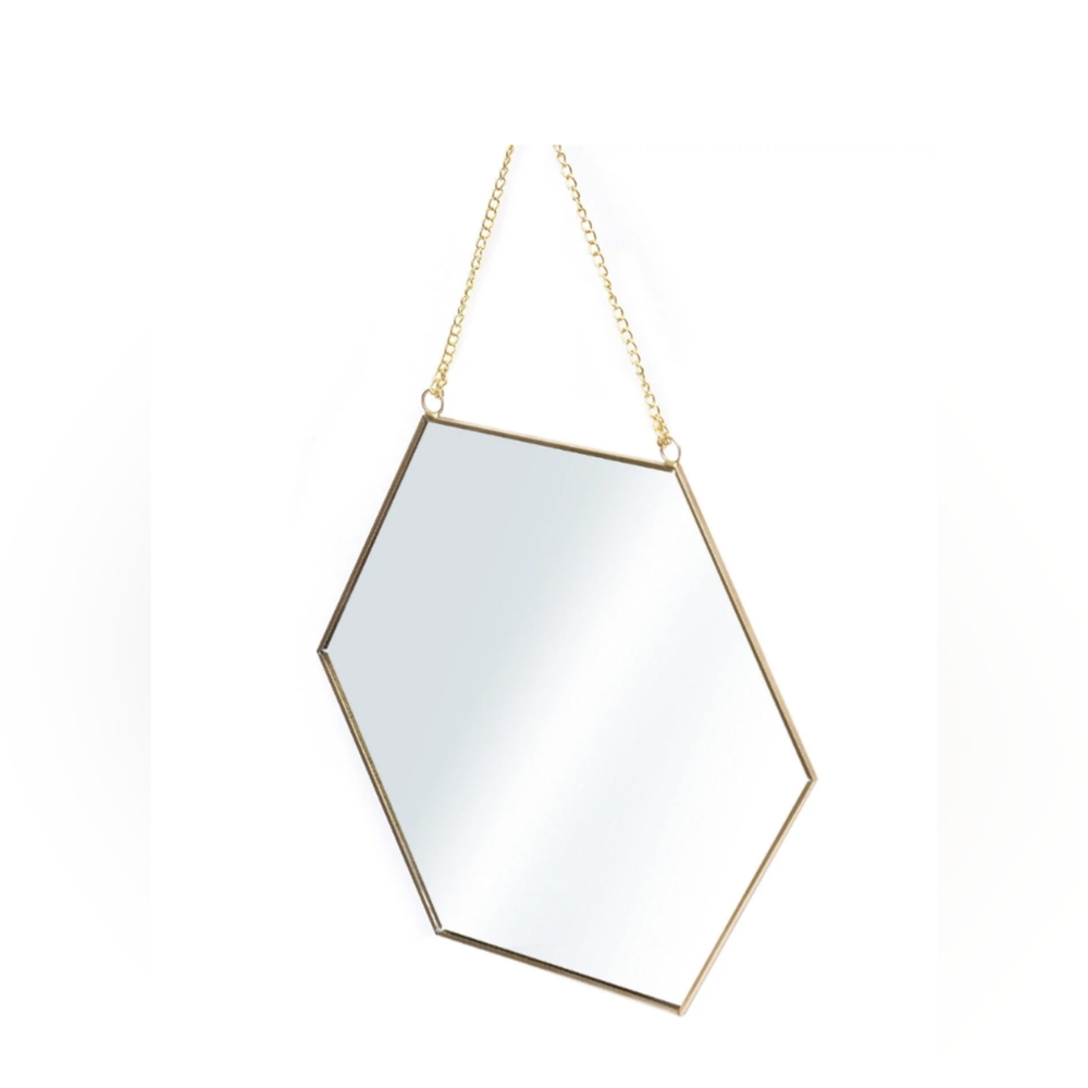 Hexagon Gold Mirror Small